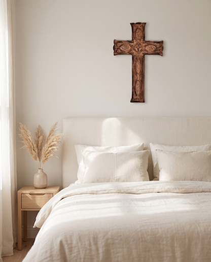 Grace's Hand Carved Wooden Cross