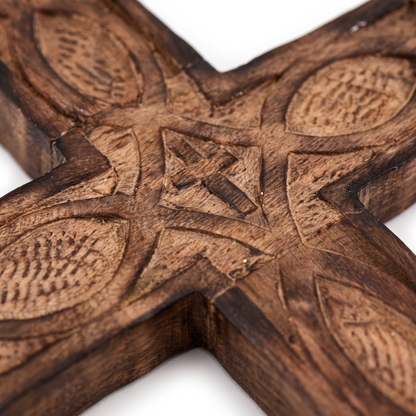 Grace's Hand Carved Wooden Cross